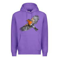 Purple Flying American Robin Premium Hoodie - LillyAllenDesigns
