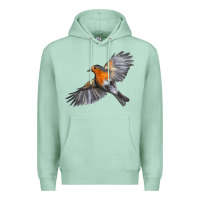 Seafoam Flying American Robin Premium Hoodie - LillyAllenDesigns