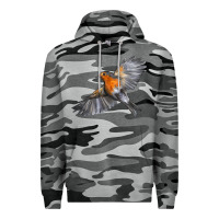 Slate Camo Flying American Robin Premium Hoodie - LillyAllenDesigns