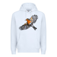 White Flying American Robin Premium Hoodie - LillyAllenDesigns