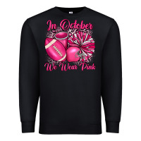 Black in october we wear pink cheer with football breast Premium Sweatshirt - JahusDesignShop