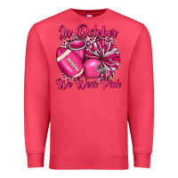 Cardinal in october we wear pink cheer with football breast Premium Sweatshirt - JahusDesignShop