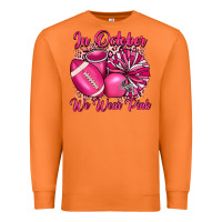 Carrot in october we wear pink cheer with football breast Premium Sweatshirt - JahusDesignShop