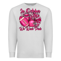 Dove Grey in october we wear pink cheer with football breast Premium Sweatshirt - JahusDesignShop