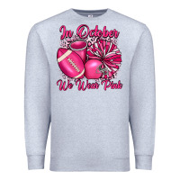 Heather Grey in october we wear pink cheer with football breast Premium Sweatshirt - JahusDesignShop