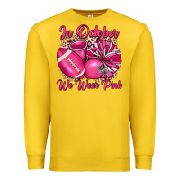 Lemon in october we wear pink cheer with football breast Premium Sweatshirt - JahusDesignShop