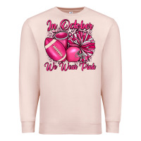 Pale Pink in october we wear pink cheer with football breast Premium Sweatshirt - JahusDesignShop