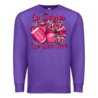 Purple in october we wear pink cheer with football breast Premium Sweatshirt - JahusDesignShop