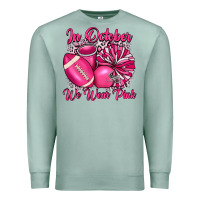 Seafoam in october we wear pink cheer with football breast Premium Sweatshirt - JahusDesignShop