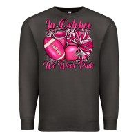 Smoke in october we wear pink cheer with football breast Premium Sweatshirt - JahusDesignShop