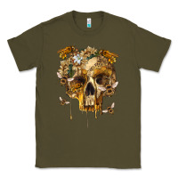 Army Green Flower Skeleton Bees Classic Tee - RanaPortraitStore