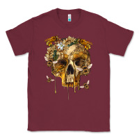 Burgundy Flower Skeleton Bees Classic Tee - RanaPortraitStore