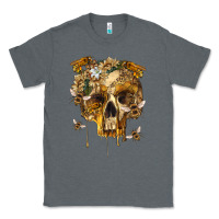 Charcoal Heather Flower Skeleton Bees Classic Tee - RanaPortraitStore