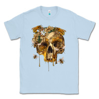 Dusty Blue Flower Skeleton Bees Classic Tee - RanaPortraitStore