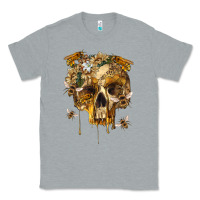 Heather Grey Flower Skeleton Bees Classic Tee - RanaPortraitStore
