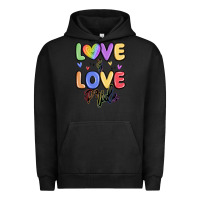 Pigment Black love is love pride Urban Hoodie - MaliasSmallBusiness