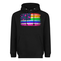 Black american flag and lgbt flag  background Heavyweight Hoodie - HRA Design Shop