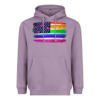 Lavender american flag and lgbt flag  background Heavyweight Hoodie - HRA Design Shop
