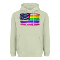 Matcha american flag and lgbt flag  background Heavyweight Hoodie - HRA Design Shop