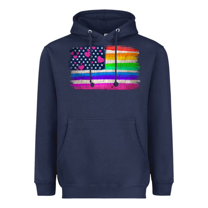 American Flag And Lgbt Flag  Background Heavyweight Hoodie by HRA Design Shop | Teevron