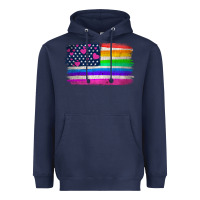 Navy american flag and lgbt flag  background Heavyweight Hoodie - HRA Design Shop