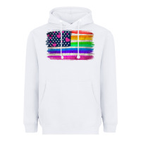 White american flag and lgbt flag  background Heavyweight Hoodie - HRA Design Shop