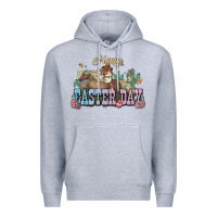 Heather Grey Happy Easter Day Rodeo Premium Hoodie - NancyCooperArtShop