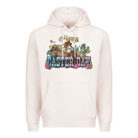 Pale Pink Happy Easter Day Rodeo Premium Hoodie - NancyCooperArtShop