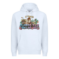 White Happy Easter Day Rodeo Premium Hoodie - NancyCooperArtShop