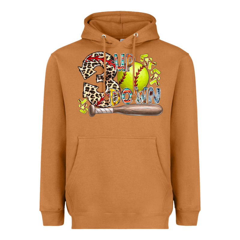 Three Up Down Softball Heavyweight Hoodie by RacoonDesign | Teevron