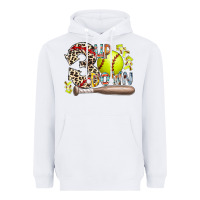 White three up down softball Heavyweight Hoodie - RacoonDesign