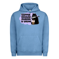 Pigment Pebble Blue coffee because murder is wrong Urban Hoodie - MaliasSmallBusiness