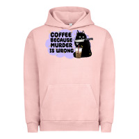 Pigment Salmon coffee because murder is wrong Urban Hoodie - MaliasSmallBusiness