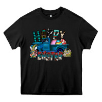 Black Happy Easter  truck Heavy Core Tee - CowhideDigitalArt