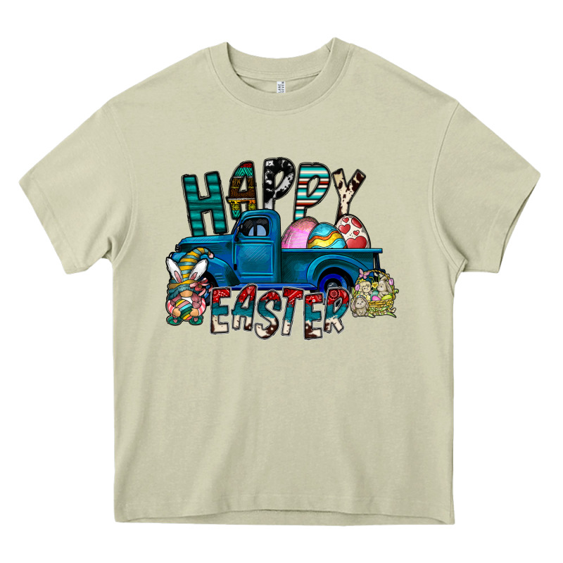 Happy Easter  Truck Heavy Core Tee by CowhideDigitalArt | Teevron