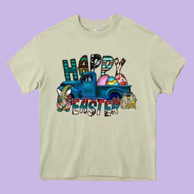 Happy Easter  Truck Heavy Core Tee Designed By Cowhidedigitalart