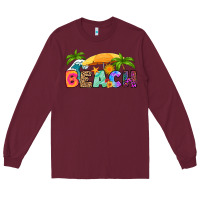 Burgundy beach Long Sleeve Tee - RanaPortraitStore