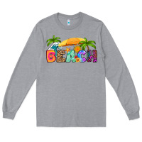 Heather Grey beach Long Sleeve Tee - RanaPortraitStore