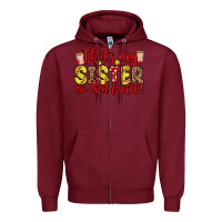 Burgundy that s my sister on that field Zipper Hoodie - Zillion Design Studio