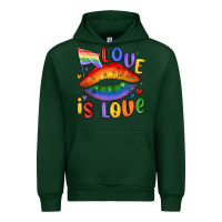 Forest Green love is love lips Urban Hoodie - MaliasSmallBusiness