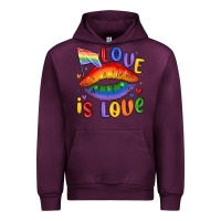 Mauve Wine love is love lips Urban Hoodie - MaliasSmallBusiness