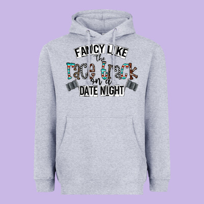 Fancy Like The Race Track On A Date Night Heavyweight Hoodie Designed By Cowhidedigitalart
