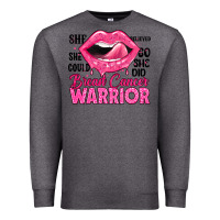 Charcoal Heather breast cancer warrior lips Premium Sweatshirt - JahusDesignShop