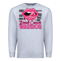 Heather Grey breast cancer warrior lips Premium Sweatshirt - JahusDesignShop