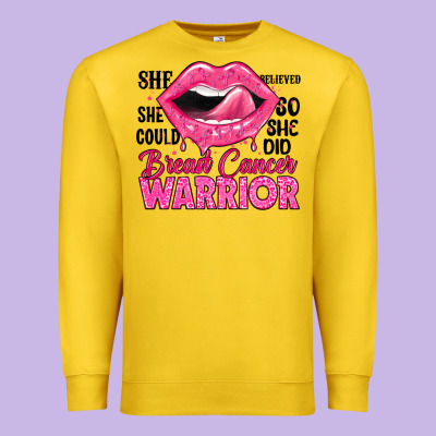 Breast Cancer Warrior Lips Premium Sweatshirt Designed By Jahusdesignshop