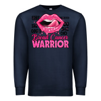 Navy breast cancer warrior lips Premium Sweatshirt - JahusDesignShop
