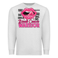 Oatmeal Heather breast cancer warrior lips Premium Sweatshirt - JahusDesignShop
