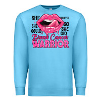 Ocean Blue breast cancer warrior lips Premium Sweatshirt - JahusDesignShop