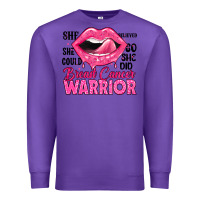 Purple breast cancer warrior lips Premium Sweatshirt - JahusDesignShop