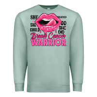 Seafoam breast cancer warrior lips Premium Sweatshirt - JahusDesignShop